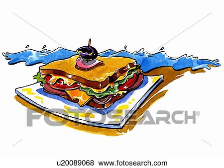 Club sandwich by the sea View Large Illustration Stock Illustration - Club sandwich by the sea. Fotosearch