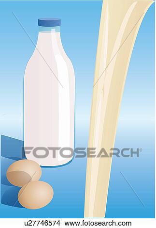 Eggs and milk View Large Illustration Stock Illustration - Eggs and milk. Fotosearch