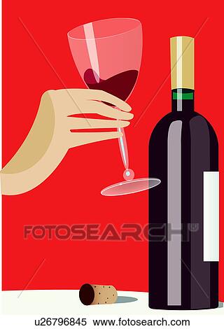 Tasting a bottle of red wine View Large Illustration Stock Illustration - Tasting a bottle of red wine. Fotosearch