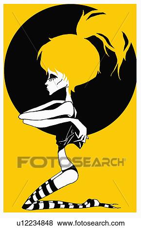 サイド光景 の 女 服を脱ぐ イラスト U Fotosearch