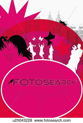 Stock Illustration - Collage of couples and people dancing. Fotosearch