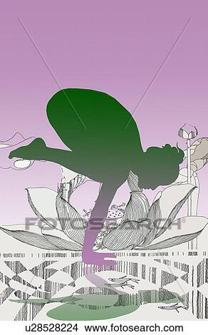 Stock Illustration - Woman in a yoga frog pose. Fotosearch