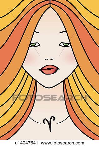 Close-up of Aries woman Clip Art | u14047641 | Fotosearch