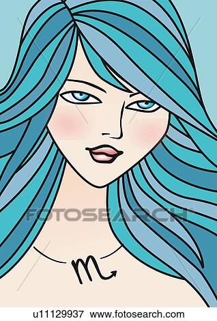 Close-up of Scorpio woman View Large Illustration Stock Illustration - Close-up of Scorpio woman. Fotosearch