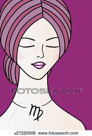 Stock Illustration - Close-up of Virgo woman. Fotosearch