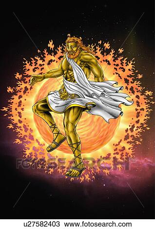 Drawing - The god Hephaestus. Fotosearch