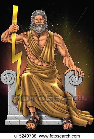 Stock Illustration of Zeus with his lightning rod u15249738 - Search ...