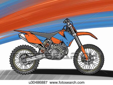 Red and blue motocross motorbike View Large Illustration Stock Illustration - Red and blue motocross motorbike. Fotosearch