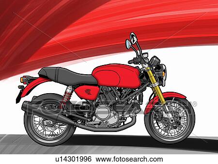 Red and white street classic motorbike View Large Illustration Stock Illustration - Red and white street classic motorbike. Fotosearch