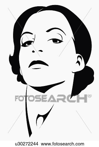 Stock Illustration - Closeup of defiant young woman. Fotosearch