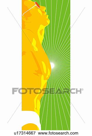 Stock Illustration - Man basking in the sun. Fotosearch