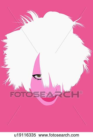 View of punky young woman's face from the top View Large Illustration Stock Illustration - View of punky young woman's face from the top. Fotosearch