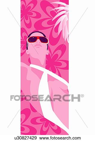 Woman sunbathing View Large Illustration Stock Illustration - Woman sunbathing. Fotosearch