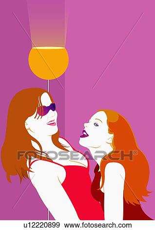 Young woman leaning to another woman View Large Illustration Stock Illustration - Young woman leaning to another woman. Fotosearch
