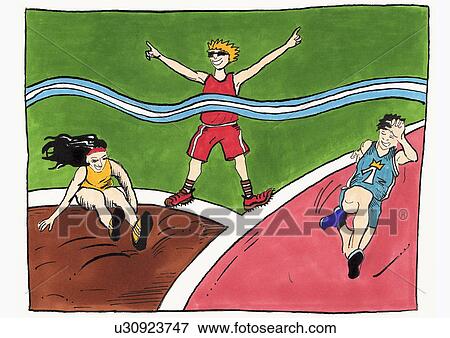Athletes in an athletic ring View Large Illustration Stock Illustration - Athletes in an athletic ring. Fotosearch