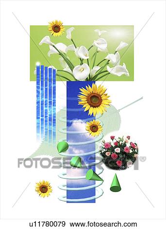 A collage of beautiful flowers View Large Illustration Stock Illustration - A collage of beautiful flowers. Fotosearch