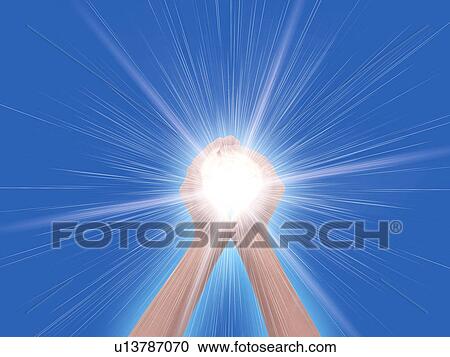 Clipart - Close-up of beams in hands. Fotosearch