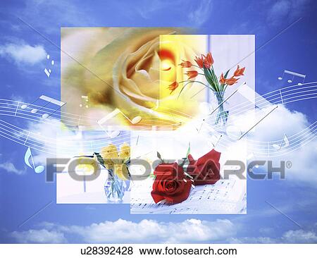 Collage of beautiful flowers View Large Illustration Stock Illustration - Collage of beautiful flowers. Fotosearch