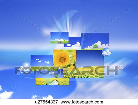 Collage of sunflowers View Large Illustration Stock Illustration - Collage of sunflowers. Fotosearch