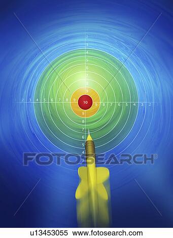 View of a dart reaching dartboard View Large Illustration Stock Illustration - View of a dart reaching dartboard. Fotosearch