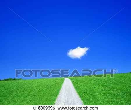 View of a road amid landscape View Large Illustration Stock Illustration - View of a road amid landscape. Fotosearch