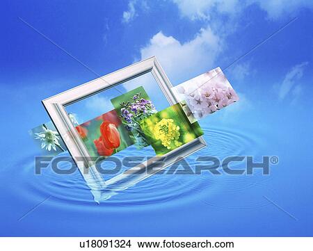 View of frame with flowers View Large Illustration Stock Illustration - View of frame with flowers. Fotosearch