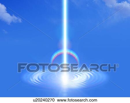 View of rainbow over ripples View Large Illustration Clipart - View of rainbow over ripples. Fotosearch