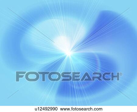 Clipart - Abstract blue rays. Fotosearch