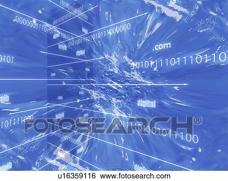 Stock Illustration - Abstract electric circuit with codes. Fotosearch