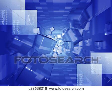 Stock Illustration - Abstract image of four squares. Fotosearch