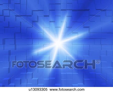 Stock Illustration - Bright light with blocks in background. Fotosearch