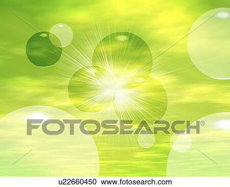 Bubbles and sunrays View Large Illustration Clipart - Bubbles and sunrays. Fotosearch