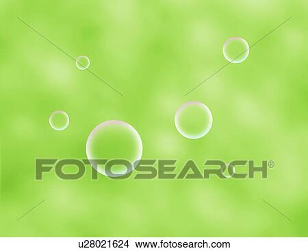 Stock Illustration - Bubbles with green background. Fotosearch