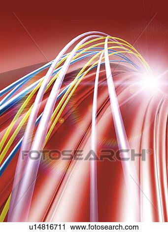 Clip Art - Colorful pipes with bright light. Fotosearch