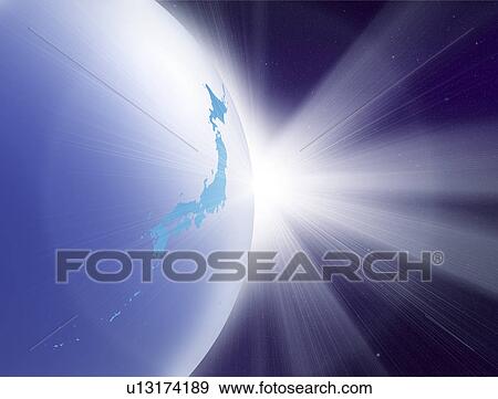 Digital composite of illuminated earth View Large Illustration Stock Illustration - Digital composite of illuminated earth. Fotosearch