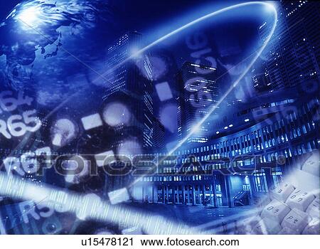 Clip Art - Digital composite of technological growth. Fotosearch