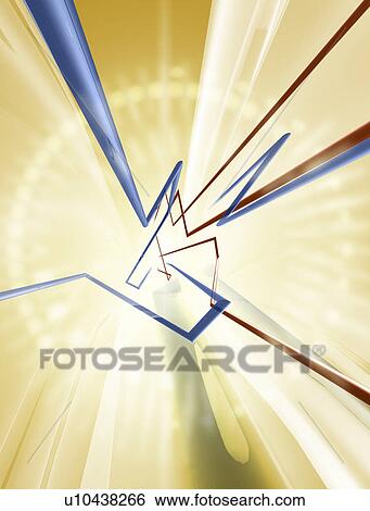 High angle view of abstract circle and zigzag lines View Large Illustration Stock Illustration - High angle view of abstract circle and zigzag lines. Fotosearch