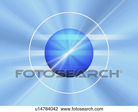 Drawing - Illuminated ball with ring. Fotosearch