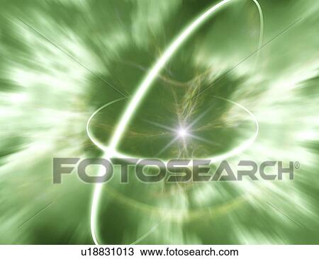 Drawing - Illuminated rings. Fotosearch