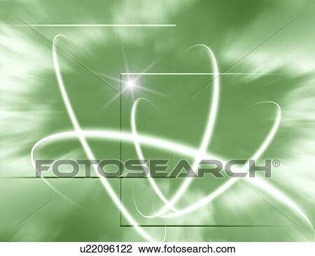 Drawing - Illuminated rings. Fotosearch