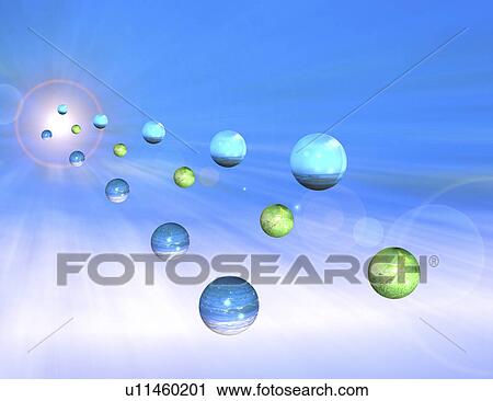 Clip Art - Planets in sky. Fotosearch