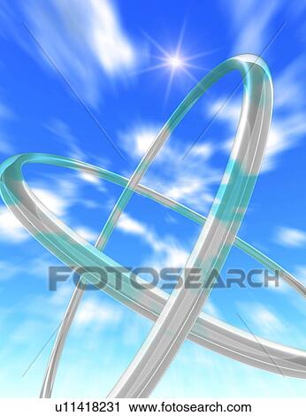Clip Art - Rings with sky in background. Fotosearch