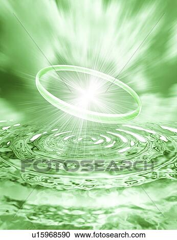 Clipart - View of sunrays and ring. Fotosearch