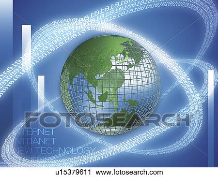 Digital composite of earth and technology View Large Illustration Clip Art - Digital composite of earth and technology. Fotosearch
