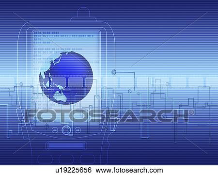 Digital composite of earth in mobile phone View Large Illustration Stock Illustration - Digital composite of earth in mobile phone. Fotosearch