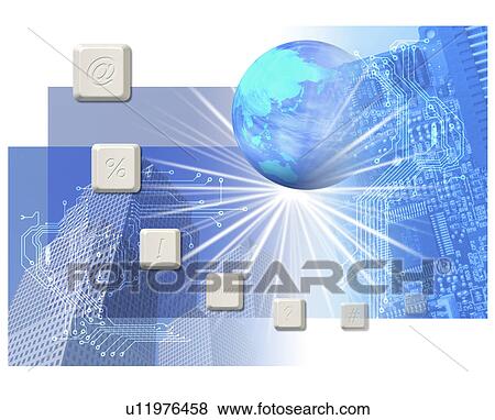 Digital composite of globe amidst buildings and circuit View Large Illustration Stock Illustration - Digital composite of globe amidst buildings and circuit. Fotosearch