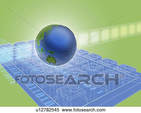 Digital composite of globe on keyboard View Large Illustration Stock Illustration - Digital composite of globe on keyboard. Fotosearch