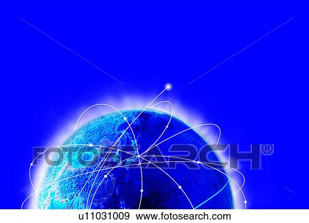 Digital composite of globe with network View Large Illustration Stock Illustration - Digital composite of globe with network. Fotosearch