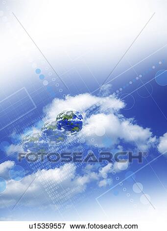 Stock Illustration - Digital composite of globes. Fotosearch