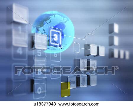 Digital composite of keyboard with earth in background View Large Illustration Drawing - Digital composite of keyboard with earth in background. Fotosearch